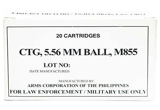 Armscor, Ammo, 556NATO, 62 Grain, Full Metal Jacket, 20 Round Box
