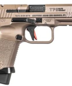 CANIK TP9SF Combat 9MM 4.78" Threaded Barrel Aluminum Speed Funnel Mag Well Flat Dark Earth Fiber Optic Front Sight Includes Holster & 2 15Rd Magazines(One with an Aluminum +3...