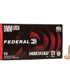 Federal, American Eagle 9MM 124 Grain, Full Metal Jacket, 50 Round Box