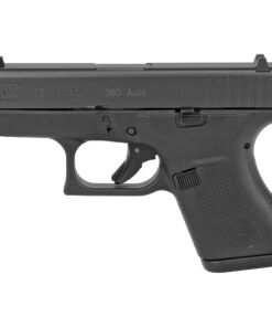 Glock, 42, Striker Fired, Semi-automatic, Polymer Frame Pistol, Sub-Compact, 380 ACP, 3.25" Barrel, Matte Finish, Black, No Finger Grooves, Fixed Sights, 6 Rounds, 2 Magazines