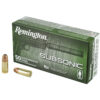 Remington, Subsonic, 9MM, 147 Grain, Flat Nose Enclosed Bullet, 50 Round Box