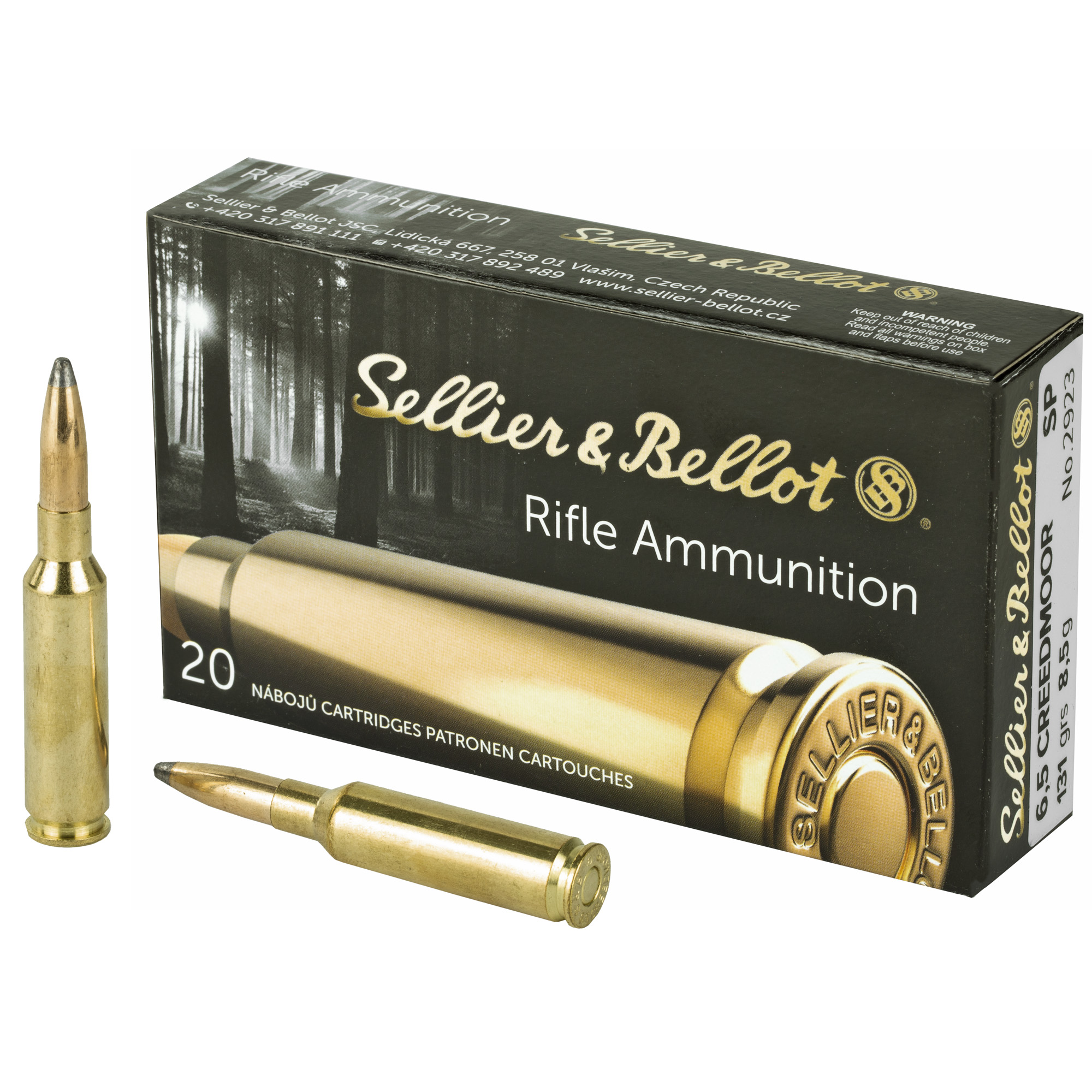 Sellier & Bellot, Rifle, 6.5 CREEDMOOR, 131 Grain, Soft Point, 20 Round Box
