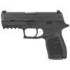 Sig Sauer, P320 Compact, Striker Fired, 9MM, 3.9" Barrel, Polymer Frame, Black Finish, Fixed Sights, 15Rd, 2 Magazines