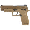 Sig Sauer, P320, M17, Striker Fired, Semi-automatic, Polymer Frame, Full Size, 9MM, 4.7" Barrel, PVD Finish, Coyote Tan, SIGLITE Night Sights, Manual Thumb Safety, Optics Ready,...