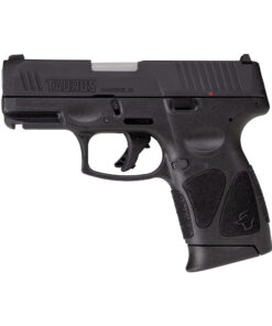 Taurus, G3C, Striker Fired, Semi-automatic, Polymer Frame Pistol, Compact, 3.26" Barrel, Matte Finish, Black, Fixed Front Sight With Drift Adjustable Rear Sight, 12 Rounds, 3...