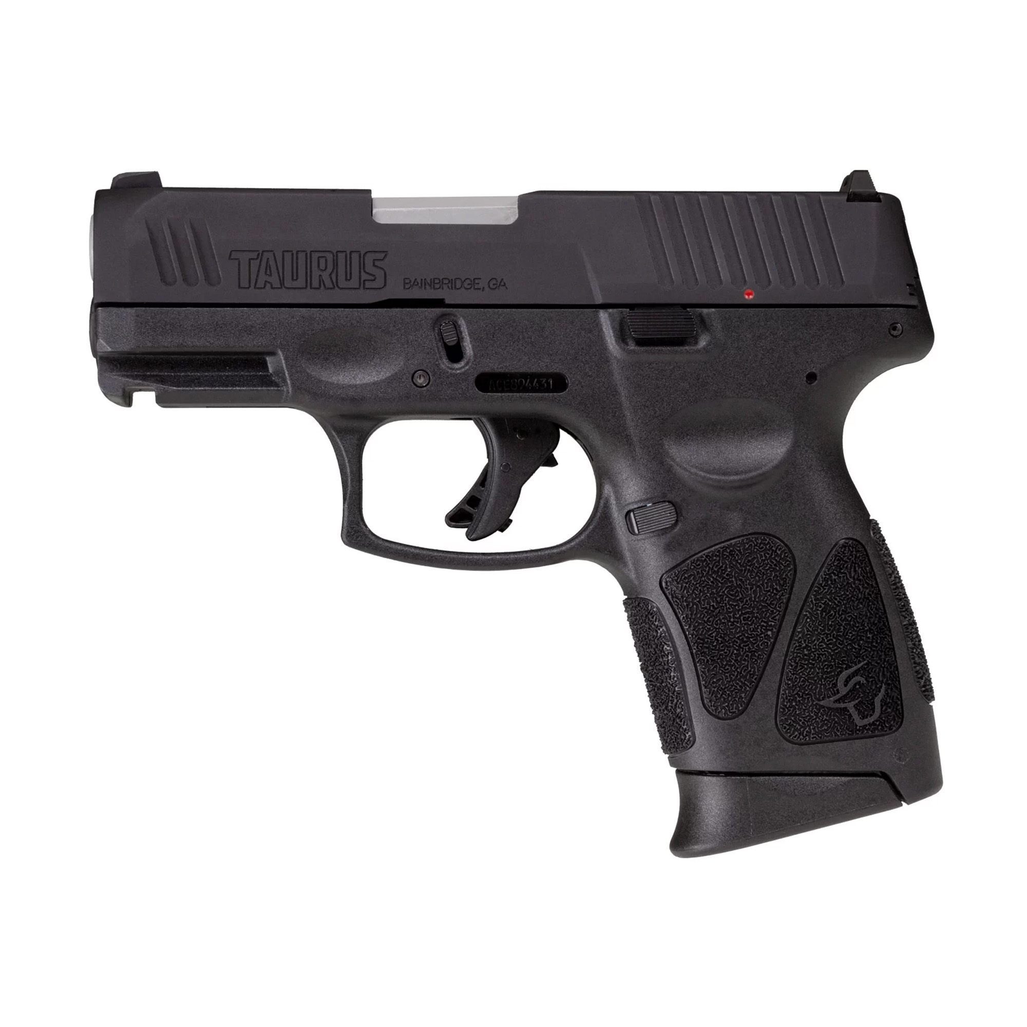 Taurus, G3C, Striker Fired, Semi-automatic, Polymer Frame Pistol, Compact, 3.26" Barrel, Matte Finish, Black, Fixed Front Sight With Drift Adjustable Rear Sight, 12 Rounds, 3...
