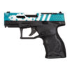Taurus, TX22 Compact, Striker Fired, Semi-automatic, Polymer Framed Pistol, 22 LR, 3.6" Threaded Barrel, Manual Safety, Black Frame, Blue Hard Anodized Slide with Laser Engraved...
