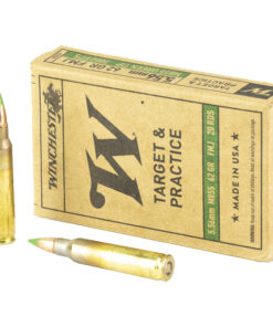 Winchester Ammunition, M855, 556NATO, 62 Grain, Full Metal Jacket, Green Tip, Box of 20
