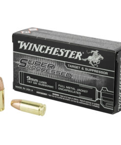 Winchester Ammunition, Super Suppressed, 9MM, 147 Grain, Full Metal Jacket Encapsulated, 50 Round Box