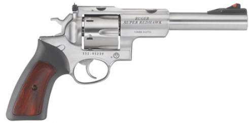 Ruger SUPER REDHAWK 10MM 6.5 Stainless Steel RUBBER/WOOD