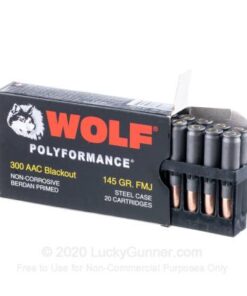 Wolf 300 AAC Blackout 145 Grain FMJ 20 Rounds