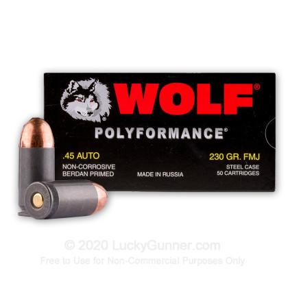 Wolf WPA 45 ACP 230 Grain FMJ 50 Rounds